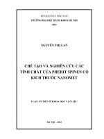 Chế tạo và nghiên cứu các tính chất của PHERIT SPINEN có kích thước nanomet 