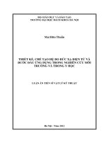 Thiết kế, chế tạo hệ đo bức xạ điện từ và bước đầu ứng dụng trong nghiên cứu môi trường và trong y học 
