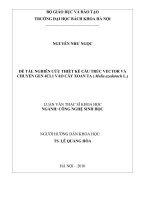 Nghiên cứu thiết kế cấu trúc vector và chuyển gen 4CL1 vào cây xoan ta (melia azedarach l ) 