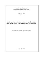 Nghiên cứu biến tính tinh bột từ dong riềng, khoai lang và ứng dụng trong sản xuất một số thực phẩm 