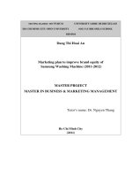Marketing plan to improve brand of samsung washing machine (2011 2012) 