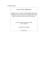 Nghiên cứu các yếu tố ảnh hưởng đến quá trình lên men từ dịch sắn có nồng độ đến chất khô cao trong sản xuất cồn ethanol 