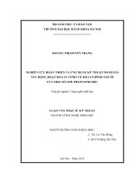 Nghiên cứu hoàn thiện và ứng dụng kỹ thuật đánh giá tác động hoạt hóa in vitro tế bào lympho người của một số chế phẩm sinh học 