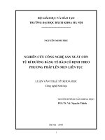 Nghiên cứu công nghệ sản xuất cồn từ rỉ đường bằng tế bào cố định theo phương pháp lên men liên tục 