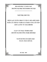 Phân lập, tuyển chọn và tối ưu hóa điều kiện nuôi cấy chủng vi khuẩn có khả năng lên men axit lactic từ cellobiose  