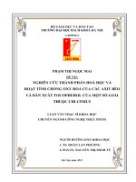 Nghiên cứu thành phần hóa học và hoạt tính chống oxy hóa của các axit béo và dẫn xuất tocopherol của một số loài thuộc chi citrus 