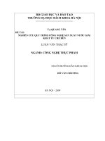 Nghiên cứu quy trình công nghệ sản xuất nước giải khát từ chè đen 