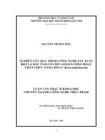 Nghiên cứu quy trình công nghệ sản xuất bột lá dâu tằm có chứa hàm lượng hoạt chất chức năng DNJ 