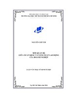 Mối quan hệ giữa xuất khẩu và năng suất lao động của doanh nghiệp 