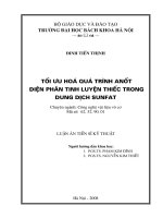 Tối ưu hoá quá trình ANỐT điện phân tinh luyện thiếc trong dung dịch sunfat 
