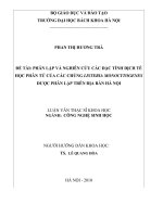 Phân lập và nghiên cứu các đặc tính dịch tễ học phân tử của các chủng listeria monocytogenes được phân lập trên địa bàn hà nội 