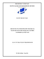 Một số yếu tố ảnh hưởng đến thái độ của người tiêu dùng đối với quảng cáo trên facebook tại việt nam 