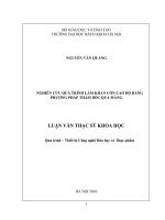 Nghiên cứu quá trình làm khan cồn cao độ bằng phương pháp thấm bốc qua màng 