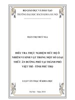 Điều tra thực trạng mức độ ô nhiễm vi sinh vật trong một số loại thức ăn đường phố tại thành phố việt trì   tỉnh phú thọ 