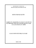 Nghiên cứu ảnh hưởng của ti và nguyên tố đất hiếm đến tính chất mài mòn, độ dai va đập của gang trắng 13% crôm 