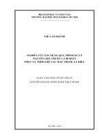 Nghiên cứu xây dựng quy trình xử lý nguyên liệu thuốc lá burley phục vụ 