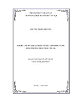 Nghiên cứu kỹ thuật nhân và bảo tồn giống gừng bằng phương pháp nuôi cấy mô  