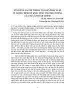 Đề tài xây dựng các hệ thống văn bản pháp luật về hành chính để khắc phục cho hoạt động của toà án hành chính   luận văn, đồ án, đề tài tốt nghiệp 