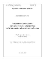 Luận văn chất lượng công chức bộ tài nguyên và môi trường, nước cộng hòa dân chủ nhân dân lào (tóm tắt ) 