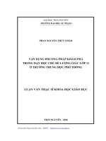 Vận dụng phương pháp khám phá trong dạy học chủ đề Lượng giác lớp 11 ở trường Trung học phổ thông (LV thạc sĩ)