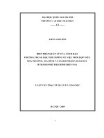 Biện pháp quản lý của lãnh đạo trường THPT về việc phối hợp giữa nhà trường, gia đình và xã hội trong giáo dục ở thành phố thái bình hiện nay