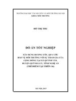 XÂY DỰNG HƯƠNG ƯỚC, QUY ƯỚC  BẢO VỆ MÔI TRƯỜNG VỚI SỰ THAM GIA CỦA  CỘNG ĐỒNG TẠI XÃ QUỲNH VĂN,  HUYỆN QUỲNH LƯU, TỈNH NGHỆ AN (THÍ ĐIỂM TẠI THÔN 16)