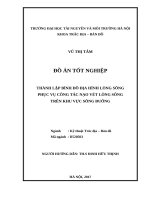 THÀNH LẬP BÌNH ĐỒ ĐỊA HÌNH LÒNG SÔNG PHỤC VỤ CÔNG TÁC NẠO VÉT LÒNG SÔNG TRÊN KHU VỰC SÔNG ĐUỐNG