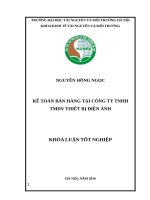 KẾ TOÁN BÁN HÀNG TẠI CÔNG TY TNHH TMDV THIẾT BỊ ĐIỆN ẢNH