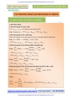 TỔNG HỢP CÁC PHƯƠNG PHÁP GIẢI NHANH QUAN TRỌNG MÔN HÓA