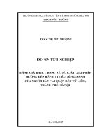 ĐÁNH GIÁ THỰC TRẠNG VÀ ĐỀ XUẤT GIẢI PHÁP HƯỚNG ĐẾN HÀNH VI TIÊU DÙNG XANH CỦA NGƯỜI DÂN TẠI QUẬN BẮC TỪ LIÊM, THÀNH PHỐ HÀ NỘI