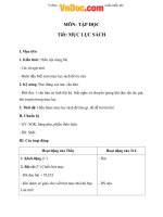 Giáo án Tiếng Việt 2 tuần 5 bài: Tập đọc  Mục lục sách 