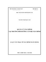 Quản lý tài chính tại Trường Bồi dưỡng cán bộ Bộ Tài chính (LV thạc sĩ)