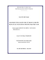 Giải pháp tăng nguồn thu từ dịch vụ phi tín dụng ở các ngân hàng thương mại việt nam