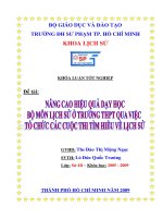 Nâng cao hiệu quả dạy học bộ môn lịch sử ở trường THPT qua việc tổ chức các cuộc thi tìm hiểu về lịch sử