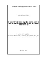 áp dụng pháp luật trong điều tra các vụ án cướp tài sản công an thành phố hà nội