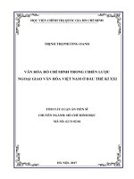 VĂN hóa hồ CHÍ MINH TRONG CHIẾN lƣợc NGOẠI GIAO văn hóa VIỆT NAM ở đầu THẾ kỉ XXI  tt