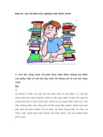 Đáp án  câu hỏi bán trắc nghiệp luật hành chính 