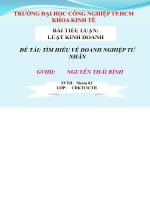 Đề tài tìm hiểu về doanh nghiệp tư nhân, luận văn tốt nghiệp đại học, thạc sĩ, đồ án,tiểu luận tốt nghiệp 