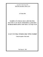 Nghiên cứu phẩm chất, môi trường bảo tồn và sử dụng tinh đông lạnh trâu murrah phối giống cho trâu cái việt nam 