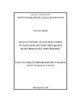 Quản lý vốn đầu tư xây dựng cơ bản từ ngân sách nhà nước trên địa bàn huyện Bình Xuyên, tỉnh Vĩnh Phúc (LV thạc sĩ)