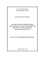Dạy học nội dung Phép biến hình với sự hỗ trợ của công nghệ thông tin cho học sinh nước Cộng hòa dân chủ nhân dân Lào (LV thạc sĩ)