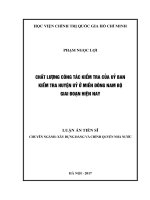 CHẤT LƢỢNG CÔNG tác KIỂM TRA của uỷ BAN KIỂM TRA HUYỆN uỷ ở MIỀN ĐÔNG NAM bộ GIAI đoạn HIỆN NAY