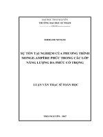Sự tồn tại nghiệm của phương trình MongeAmpère phức trong các lớp năng lượng đa phức có trọng (LV thạc sĩ)