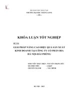 Giải pháp nâng cao hiệu quả sản xuất kinh doanh tại công ty cổ phần bia hà nội hải phòng (Khóa luận tốt nghiệp)