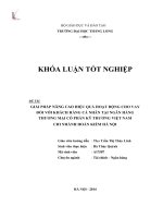 Giải pháp nâng cao hiệu quả hoạt động cho vay đối với khách hàng cá nhân tại ngân hàng thương mại cổ phần kỹ thương việt nam chi nhánh hoàn kiếm hà nội (Khóa luận tốt nghiệp)