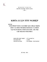 Giải pháp nâng cao hiệu quả hoạt động cho vay đối với khách hàng cá nhân tại ngân hàng tmcp sài gòn hà nội chi nhánh vĩnh phúc (Khóa luận tốt nghiệp)