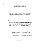 Giải pháp nâng cao hiệu quả hoạt động huy động vốn tại công ty cổ phần đầu tư và xây dựng HUD (Khóa luận tốt nghiệp)