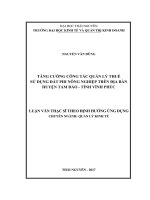 Tăng cường công tác quản lý thuế sử dụng đất Phi nông nghiệp trên địa bàn huyện Tam Đảo Tỉnh Vĩnh Phúc (LV thạc sĩ)