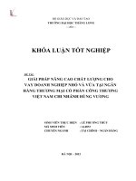Giải pháp nâng cao chất lượng cho vay doanh nghiệp nhỏ và vừa tại ngân hàng thương mại cổ phần công thương Việt Nam chi nhánh Hùng vương (Khóa luận tốt nghiệp)