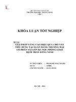 Giải pháp nâng cao hiệu quả cho vay tiêu dùng tại ngân hàng thương mại cổ phần sài gòn hà nội phòng giao dịch trần đăng ninh (Khóa luận tốt nghiệp)